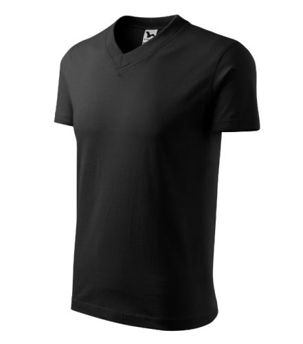 Malfini V-neck - V nyakú unisex póló - Fekete - 2XL