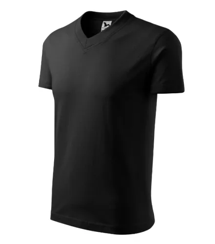 Malfini V-neck - V nyakú unisex póló - Fekete - 2XL