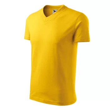 Malfini V-neck - V nyakú unisex póló - Sárga - L