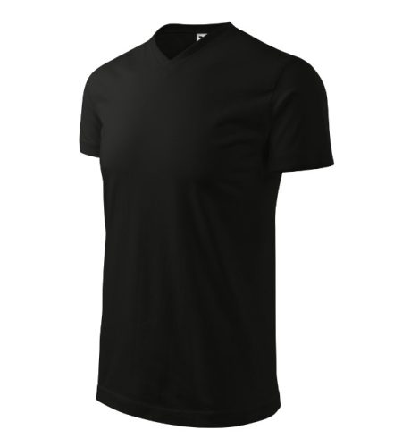 Malfini Heavy V-neck - V nyakú unisex póló - Fekete - 3XL