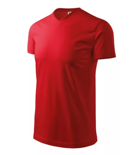 Malfini Heavy V-neck - V nyakú unisex póló - Piros - L