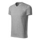 Malfini Heavy V-neck - V nyakú unisex póló - Sötétszürke melírozott - L