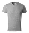 Malfini Heavy V-neck - V nyakú unisex póló - Sötétszürke melírozott - 3XL