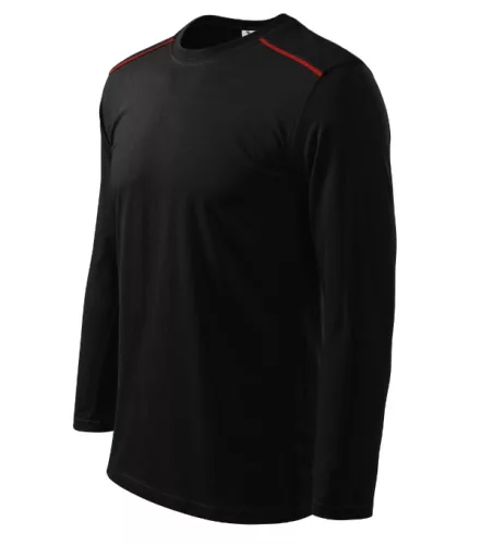 Malfini Long Sleeve - kerek nyakú, hosszú ujjú unisex póló - Fekete - XL