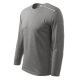 Malfini Long Sleeve - kerek nyakú, hosszú ujjú unisex póló - Sötétszürke melírozott - M