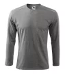 Malfini Long Sleeve - kerek nyakú, hosszú ujjú unisex póló - Sötétszürke melírozott - L