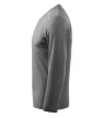 Malfini Long Sleeve - kerek nyakú, hosszú ujjú unisex póló - Sötétszürke melírozott - L