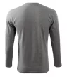 Malfini Long Sleeve - kerek nyakú, hosszú ujjú unisex póló - Sötétszürke melírozott - 3XL