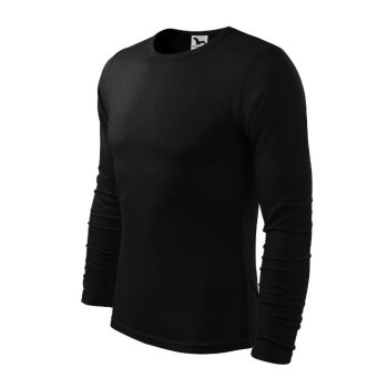   Malfini Fit-T LS - kerek nyakú, hosszú ujjú férfi póló - Fekete - XL