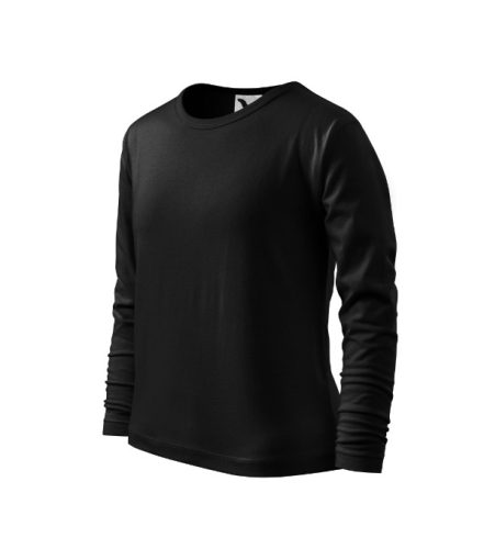 Malfini Fit-T LS - kerek nyakú, hosszú ujjú gyerek póló - Fekete - 110 cm/4 éves