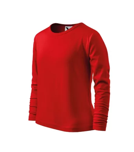 Malfini Fit-T LS - kerek nyakú, hosszú ujjú gyerek póló - Piros - 110 cm/4 éves