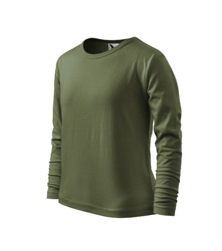 Malfini Fit-T LS - kerek nyakú, hosszú ujjú gyerek póló - Khaki - 110 cm/4 éves	
