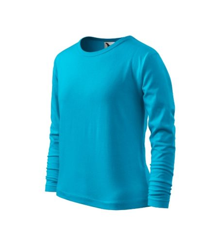 Malfini Fit-T LS - kerek nyakú, hosszú ujjú gyerek póló - Türkiz - 110 cm/4 éves