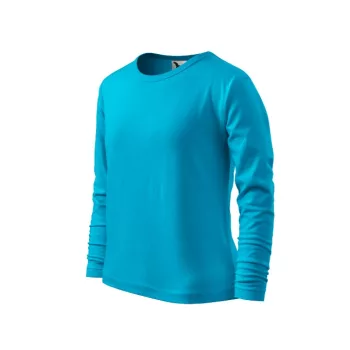   Malfini Fit-T LS - kerek nyakú, hosszú ujjú gyerek póló - Türkiz - 134 cm/8 éves