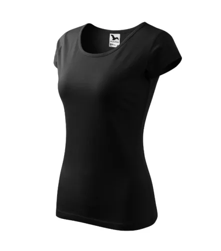 Malfini Pure - kerek nyakú női póló - Fekete - 2XL