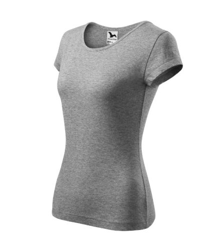 Malfini Pure - kerek nyakú női póló - Sötétszürke melírozott - 2XL