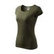 Malfini Pure - kerek nyakú női póló - Military - 2XL