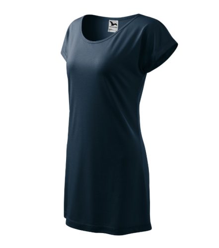 Malfini Love - csónak nyakú, laza szabású női póló/ruha - Tengerészkék - 2XL