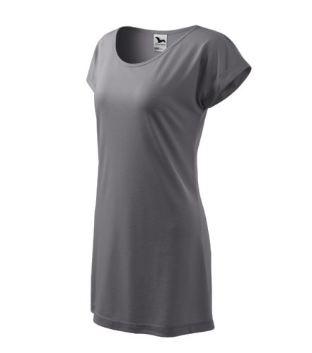 Malfini Love - csónak nyakú, laza szabású női póló/ruha - Acélszürke - 2XL