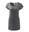 Malfini Love - csónak nyakú, laza szabású női póló/ruha - Acélszürke - 2XL