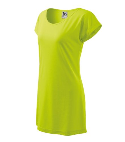 Malfini Love - csónak nyakú, laza szabású női póló/ruha - Lime - XL