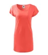 Malfini Love - csónak nyakú, laza szabású női póló/ruha - Coral - XS