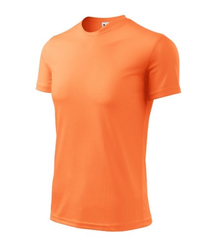 Malfini Fantasy - Különleges nyakkivágású férfi póló - Neon mandarine - S