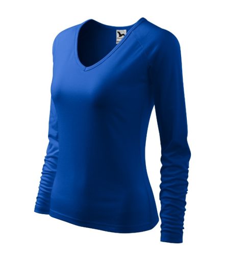 Malfini Elegance - V nyakú, hosszú ujjú női póló - Királykék - 2XL