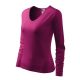 Malfini Elegance - V nyakú, hosszú ujjú női póló - Rododendron - 2XL