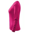 Malfini Elegance - V nyakú, hosszú ujjú női póló - Málna - 2XL
