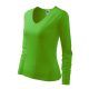 Malfini Elegance - V nyakú, hosszú ujjú női póló - Almazöld - 2XL