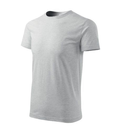 Malfini Basic - Kerek nyakú férfi póló - Világosszürke melírozott - 4XL