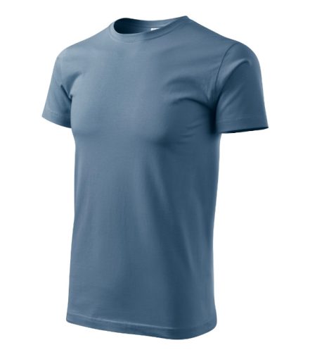 Malfini Basic - Kerek nyakú férfi póló - Farmerkék - 4XL