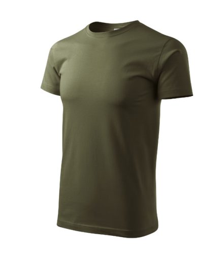 Malfini Basic - Kerek nyakú férfi póló - Military - XS