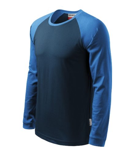 Rimeck Street LS - kerek nyakú, hosszú ujjú unisex póló - Tengerészkék - S