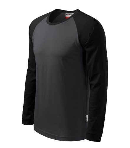 Rimeck Street LS - kerek nyakú, hosszú ujjú unisex póló - Ébenszürke - S