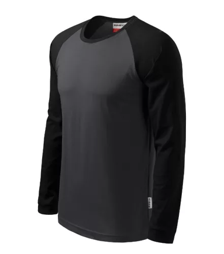 Rimeck Street LS - kerek nyakú, hosszú ujjú unisex póló - Ébenszürke - S