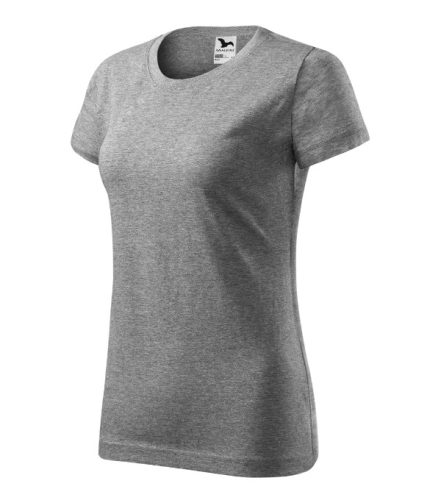 Malfini Basic - Kerek nyakú női póló - Sötétszürke melírozott - 2XL