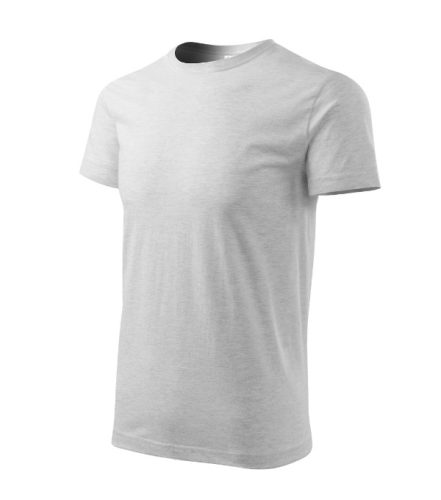Malfini Heavy New - Kerek nyakú unisex póló - Világosszürke melírozott - XS