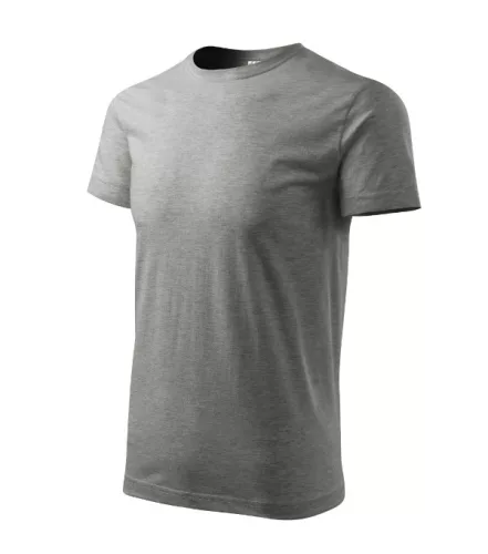 Malfini Heavy New - Kerek nyakú unisex póló - Sötétszürke melírozott - 3XL