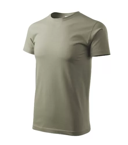 Malfini Heavy New - Kerek nyakú unisex póló - Világos khaki - L
