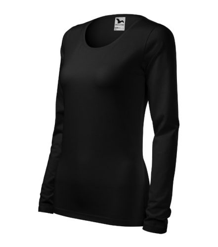 Malfini Slim - Kerek nyakú, hosszú ujjú női póló - Fekete - 3XL
