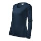 Malfini Slim - Kerek nyakú, hosszú ujjú női póló - Tengerészkék - 2XL