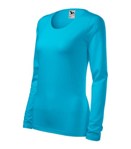 Malfini Slim - Kerek nyakú, hosszú ujjú női póló - Türkiz - 2XL