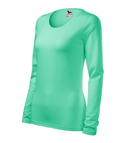 Malfini Slim - Kerek nyakú, hosszú ujjú női póló - Menta - 2XL