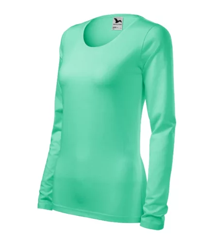 Malfini Slim - Kerek nyakú, hosszú ujjú női póló - Menta - 2XL