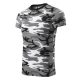 Malfini Camouflage - Kerek nyakú, terepmintás unisex póló - Szürke terepszín - M