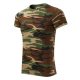 Malfini Camouflage - Kerek nyakú, terepmintás unisex póló - Barna terepszín - XS