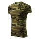 Malfini Camouflage - Kerek nyakú, terepmintás unisex póló - Zöld terepszín - XS