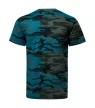 Malfini Camouflage - Kerek nyakú, terepmintás unisex póló - Petrol terepszín - XS